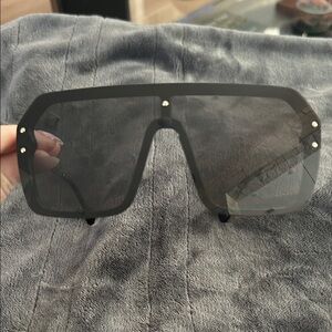 Black Oversized Shield Sunglasses